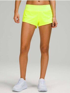 Lululemon Speed Up Shorts Neon Yellow Size 6 Reg Women’s Running Athletic